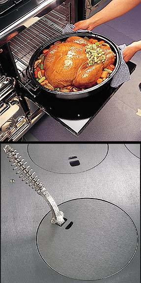 ground cast iron cooktop and 20 lb. turkey-sized oven